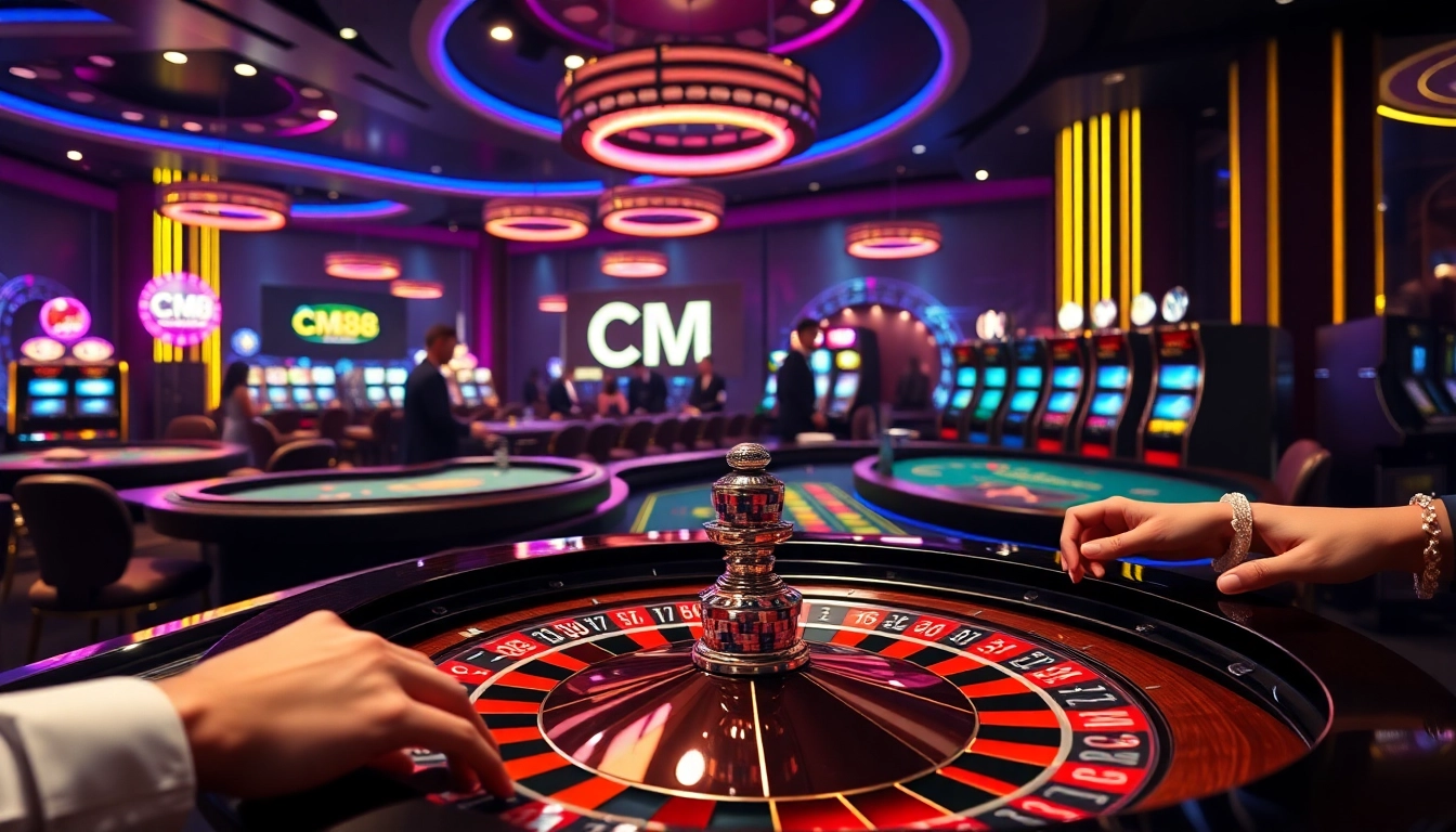 Experience high-stakes excitement at CM88 with vibrant betting tables and casino games.