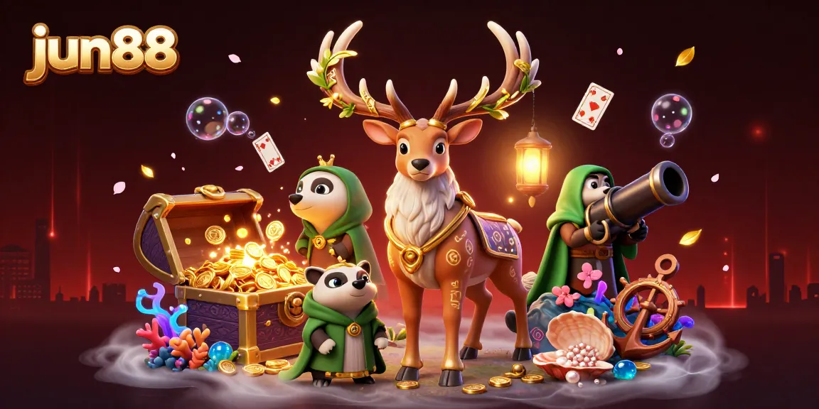 jun88 players engage in exciting games with treasures and mystical elements in this vibrant scene.