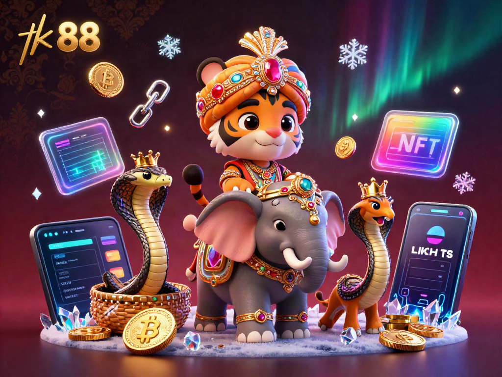 Experience tk 88 with an exciting 3D gaming scene showcasing a maharaja and rich casino elements.