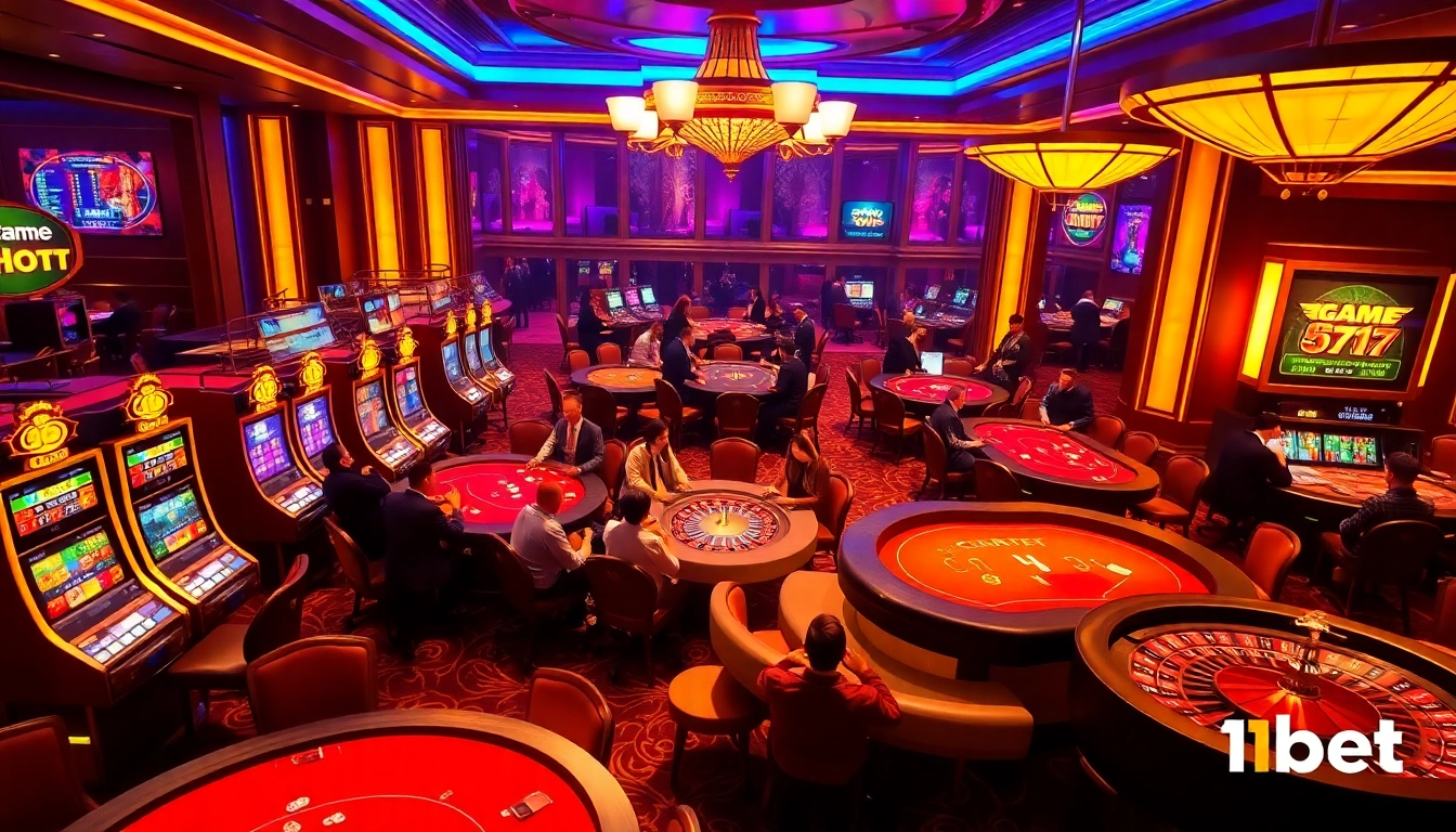 Experience the excitement of Game 11bet with vibrant casino tables and thrilling high-stakes action.