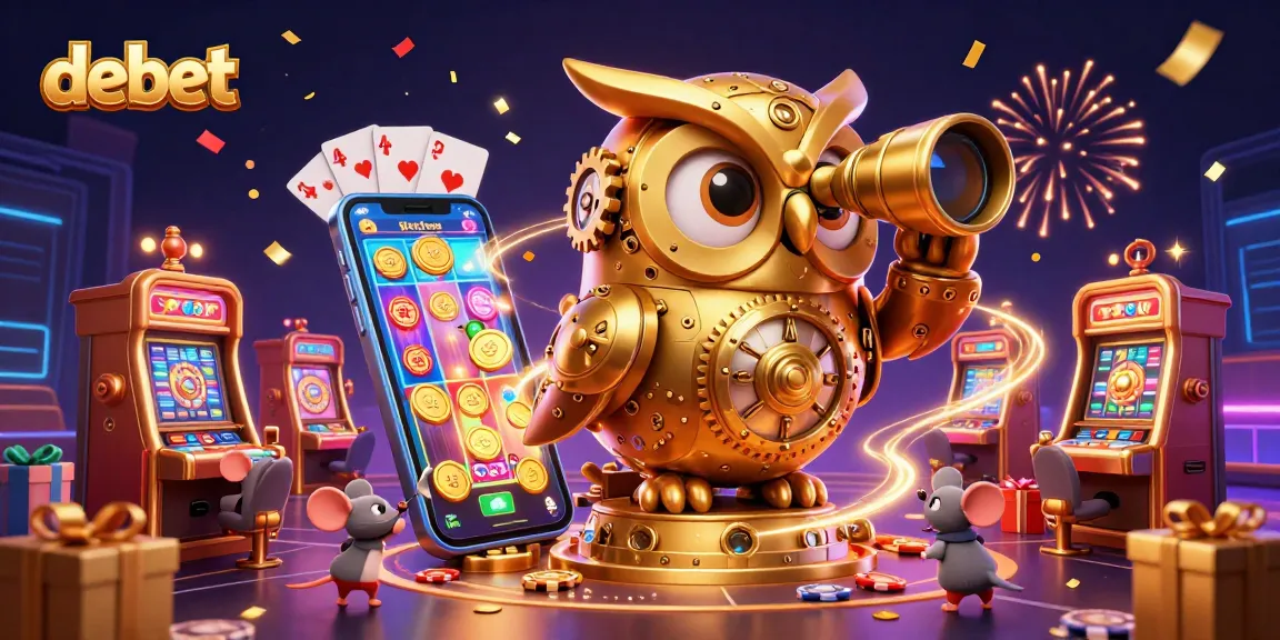 Engage in the thrilling debet casino experience with a dynamic 3D illustration showcasing vibrant game elements.