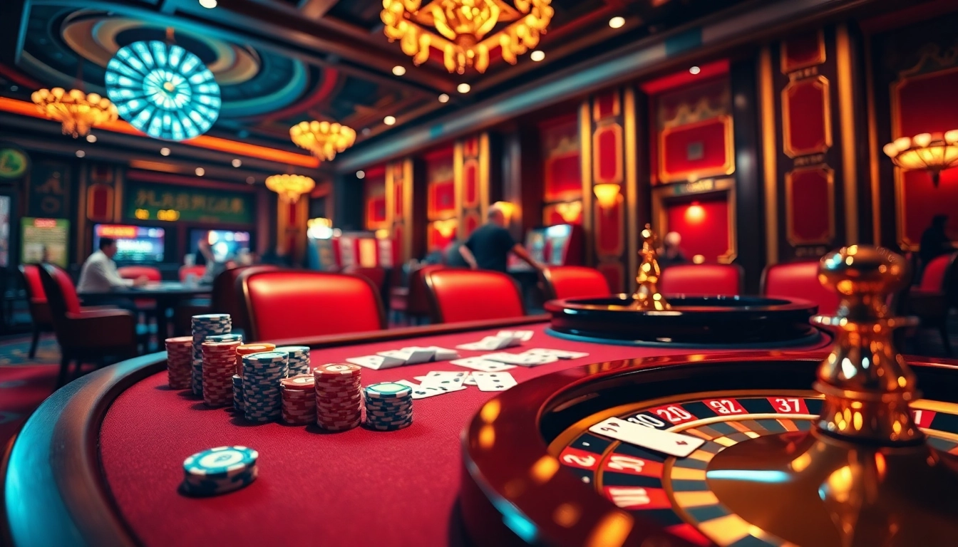 Experience thrilling poker action at 壹發娛樂 with vibrant chips and cards at an elegant casino table.