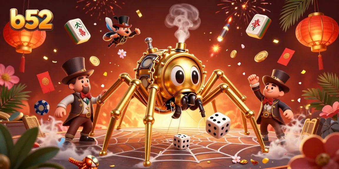 B52 spins winning fortunes in a vibrant steampunk-themed casino web, showcasing thrilling gaming elements.