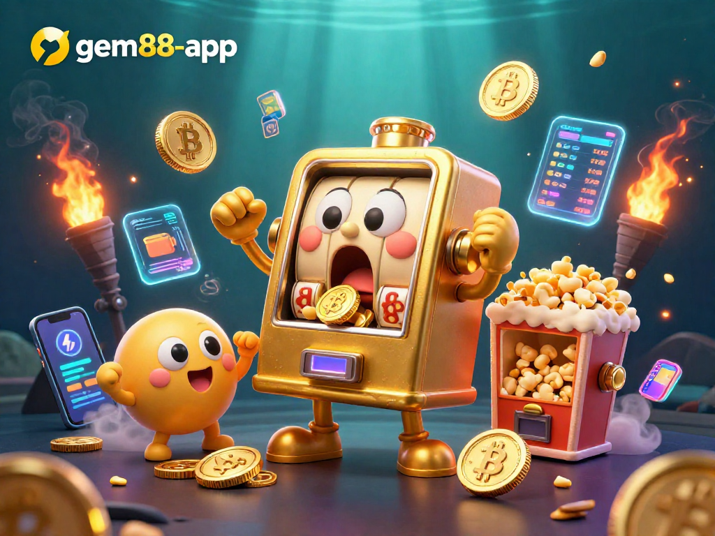 Experience thrilling wins with gem88-app's animated slot machines celebrating jackpots and cryptos!