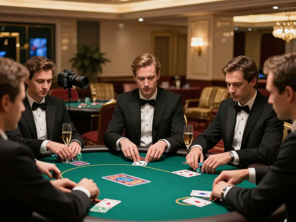 Nohu poker strategies in action at an upscale high-stakes game in a luxury casino.