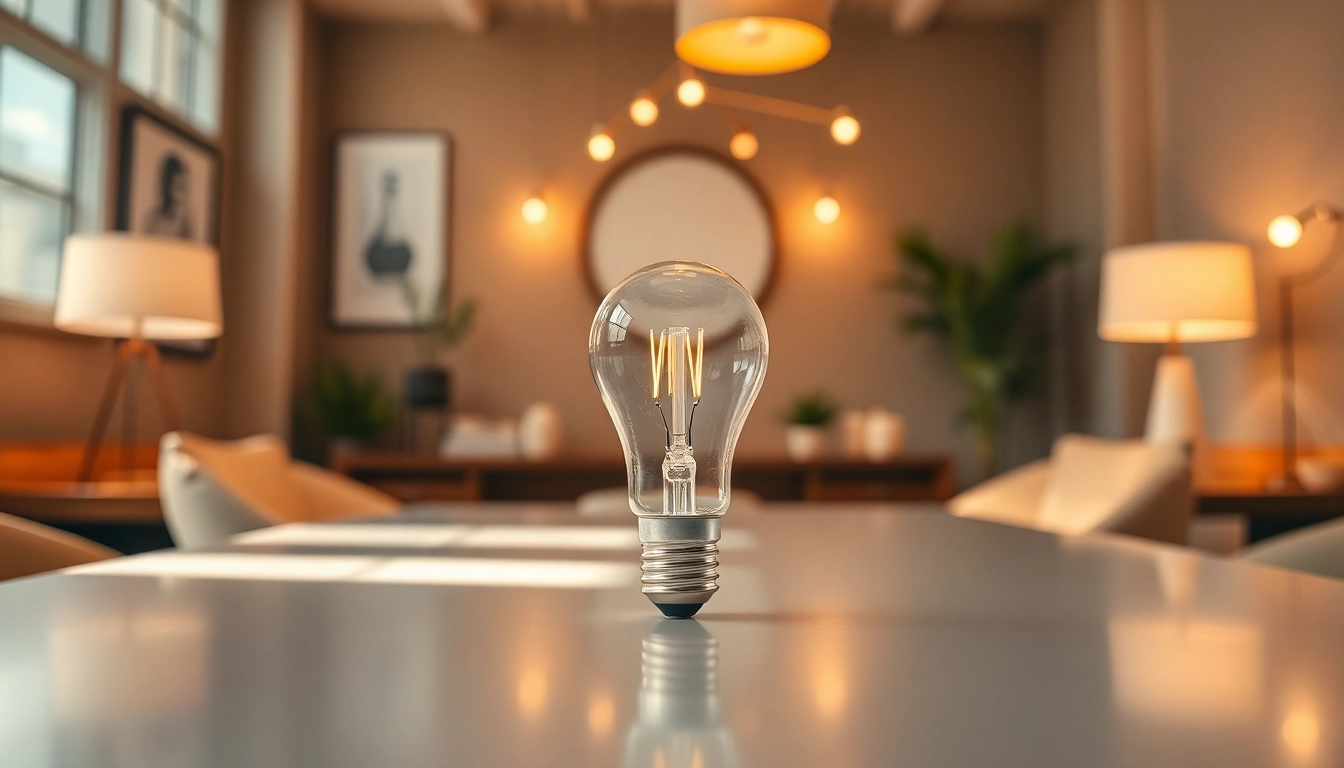 A detailed view of what is an a19 light bulb showcasing its design and features in a cozy setting.