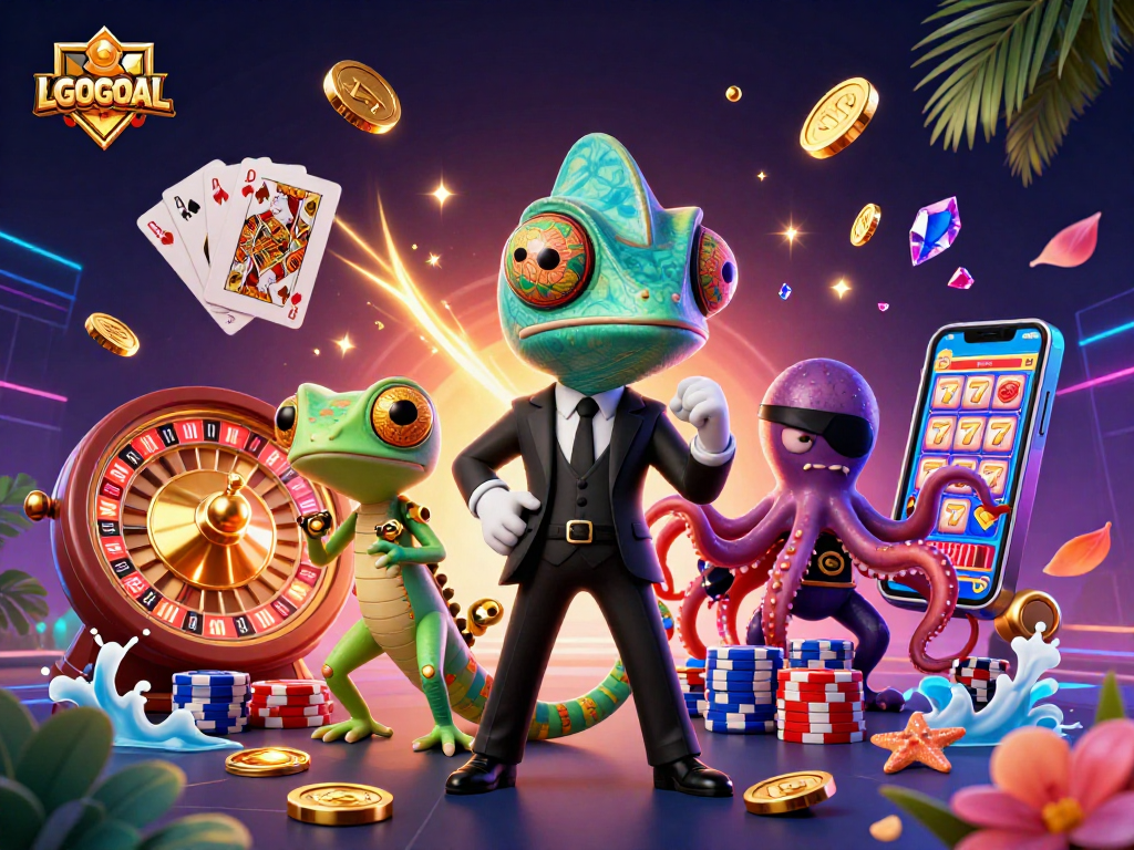 Experience thrilling gameplay with LGOGOAL's casino adventures featuring vibrant characters and exciting elements.