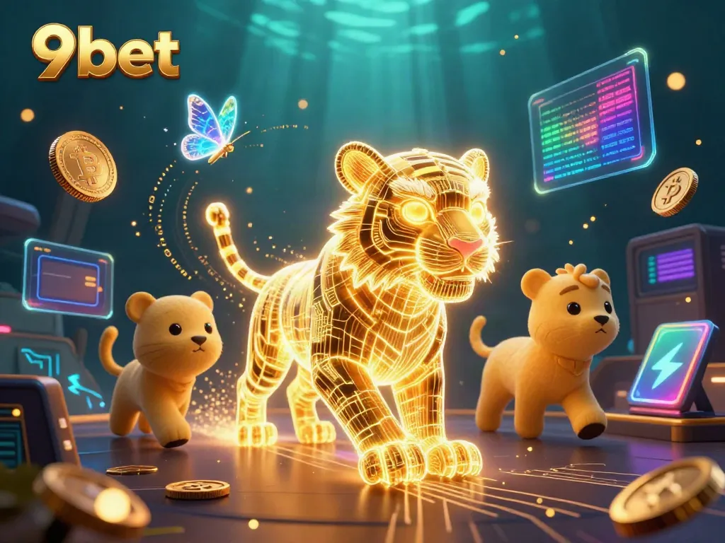Experience the thrilling 9bet casino environment with dynamic characters and vibrant digital elements.