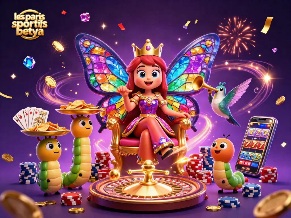 Experience les paris sportifs betya in a vibrant 3D casino illustration with sports elements.