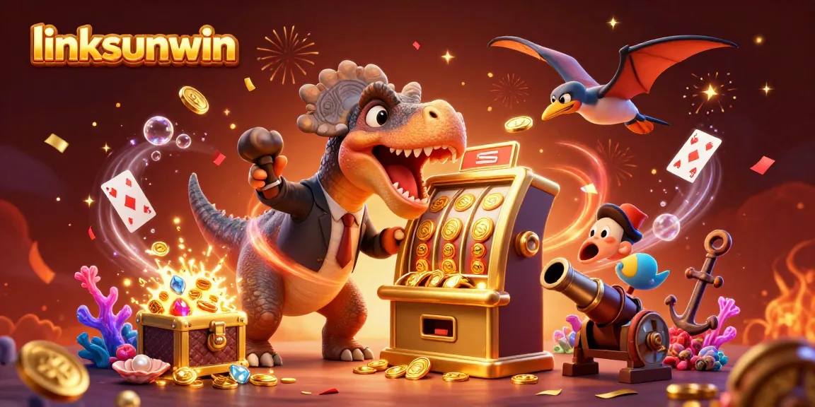 Join linksunwin in the thrilling world of jackpots, where a dinosaur chaos meets casino fun!