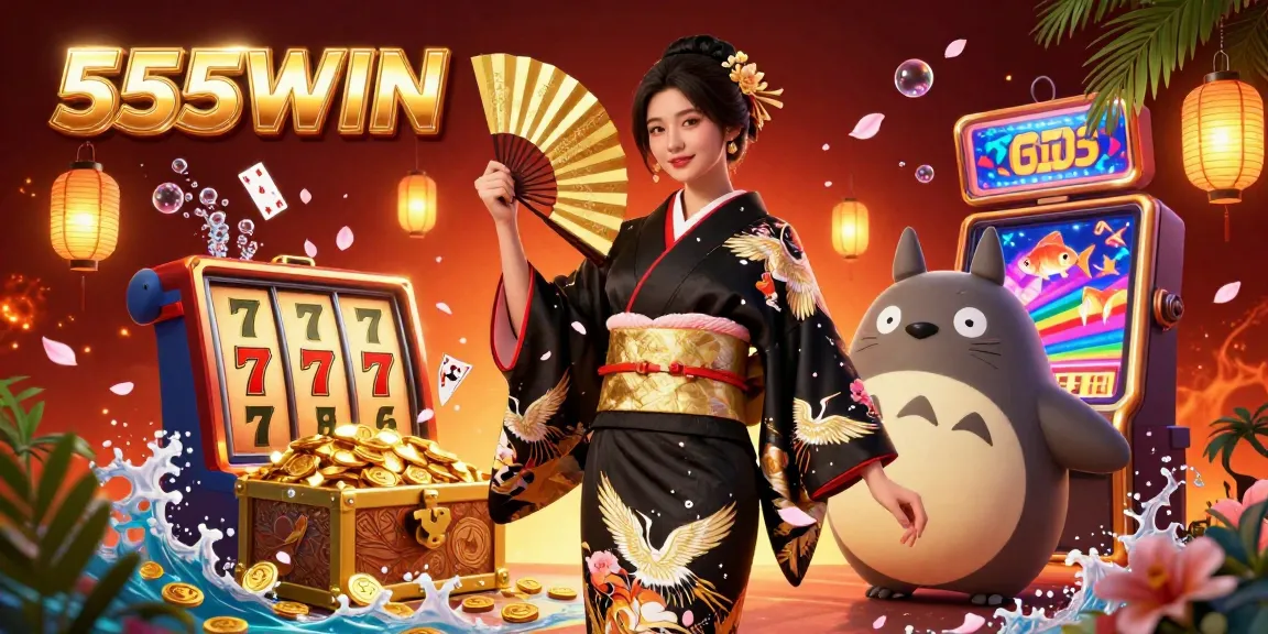 Experience thrilling wins with engaging games at 555WIN, enriched by vibrant casino visuals and golden lanterns.