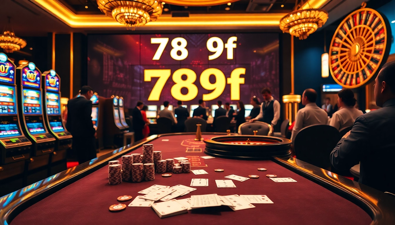 Gamblers enjoying their experience with 789f at a luxurious casino table.