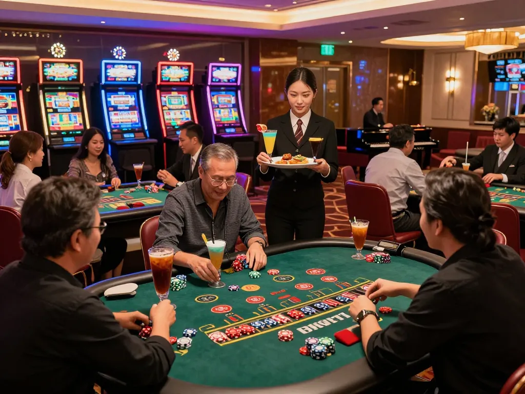 Experience the vibrant casino culture in Hong Kong with lively gaming tables and luxurious ambiance.