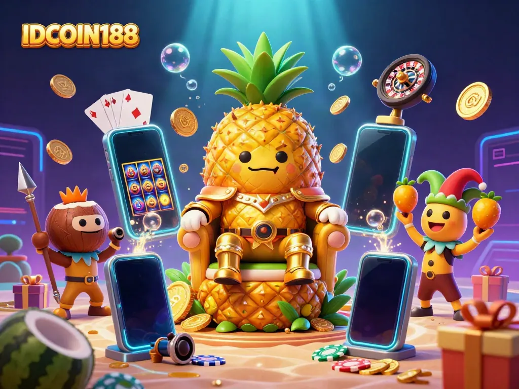 IDCOIN188 delivers an exciting 3D casino experience with vibrant characters and slot game elements.