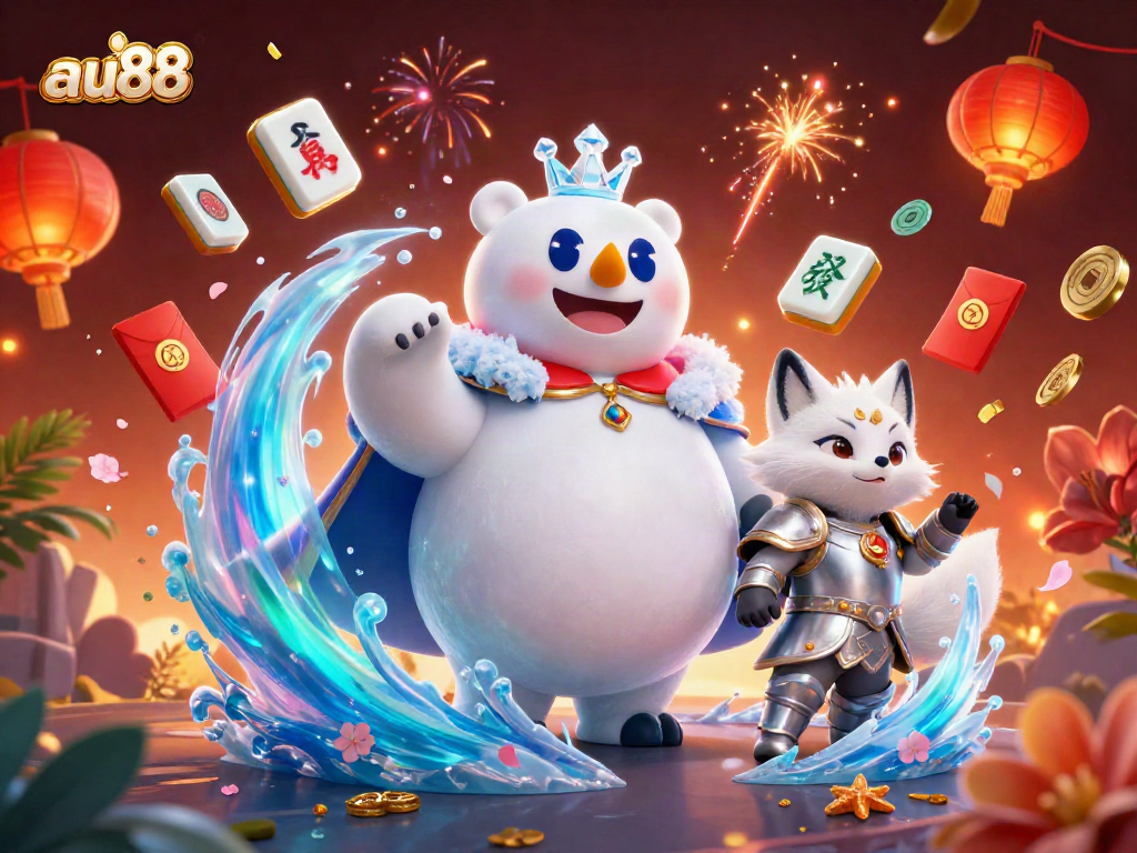 Experience thrilling moments at au88 with a vibrant scene filled with casino elements.