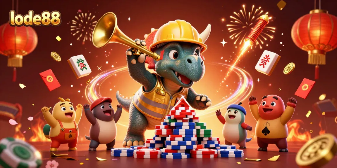 Win big with lode88 through vibrant casino celebration featuring dynamic characters and games.