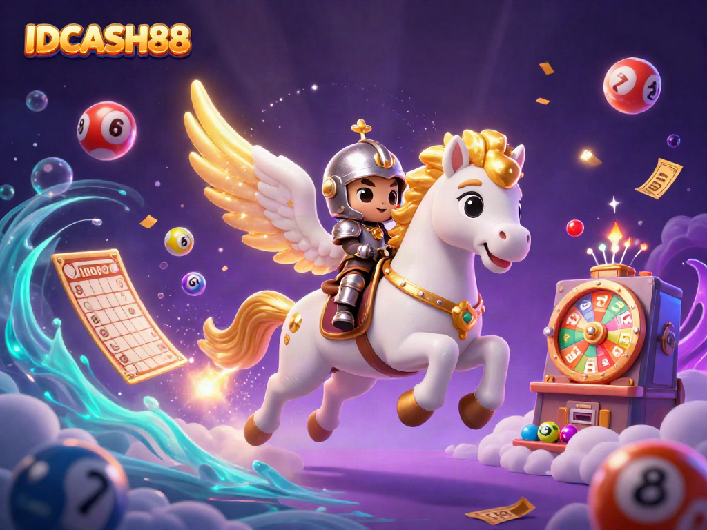 Engage with the IDCASH88 experience through a vibrant display of gaming elements and characters.