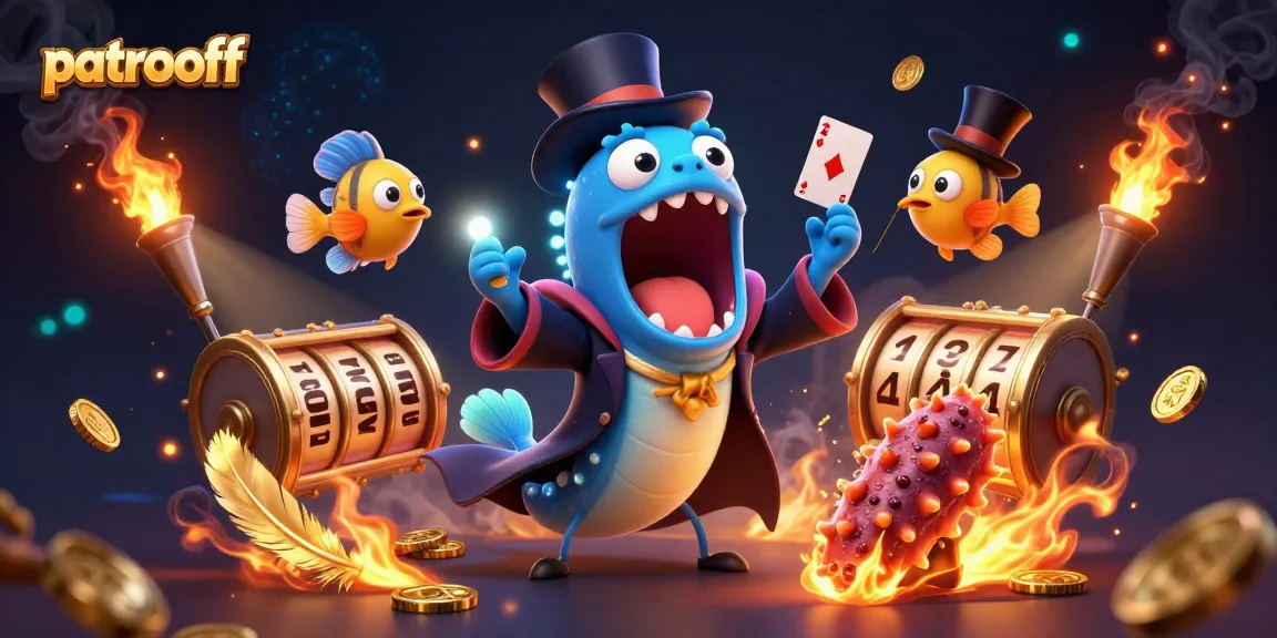 Experience the magic of gambling action with patroloff featuring a fantastical scene of a bioluminescent eel and gambling elements.