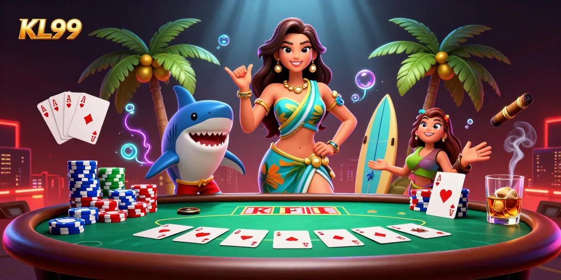 Experience KL99 casino's vibrant gaming world with thrilling poker action and tropical vibes.