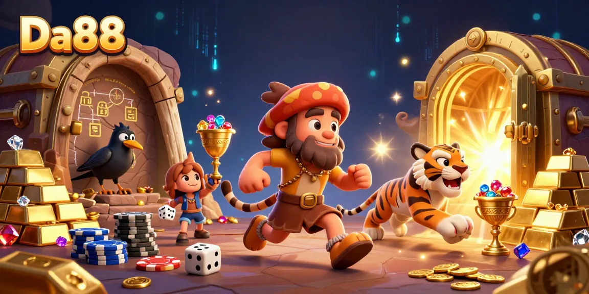 Experience thrilling gameplay at Da88's prehistoric casino with stone poker chips and bone dice.