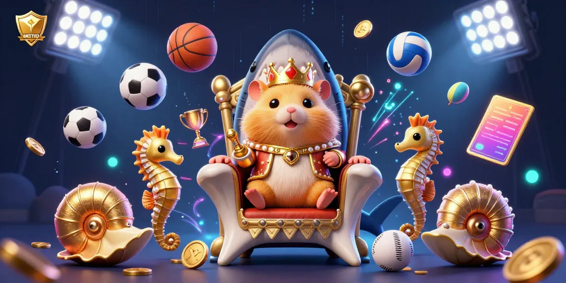 Engage with JNETOTO's thrilling gaming world through a vibrant scene showcasing a hamster king and dynamic sports elements.