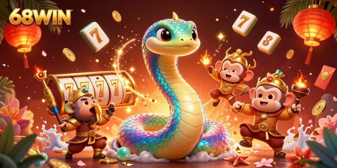 Experience the thrill of 68WIN with vibrant casino elements and lucky symbols.