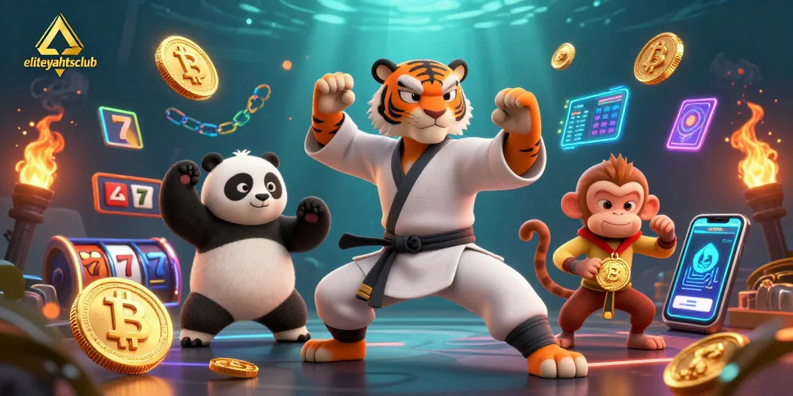 Engage in thrilling gaming action with eliteyachtsclub's fun, dynamic 3D casino illustration featuring vibrant characters.