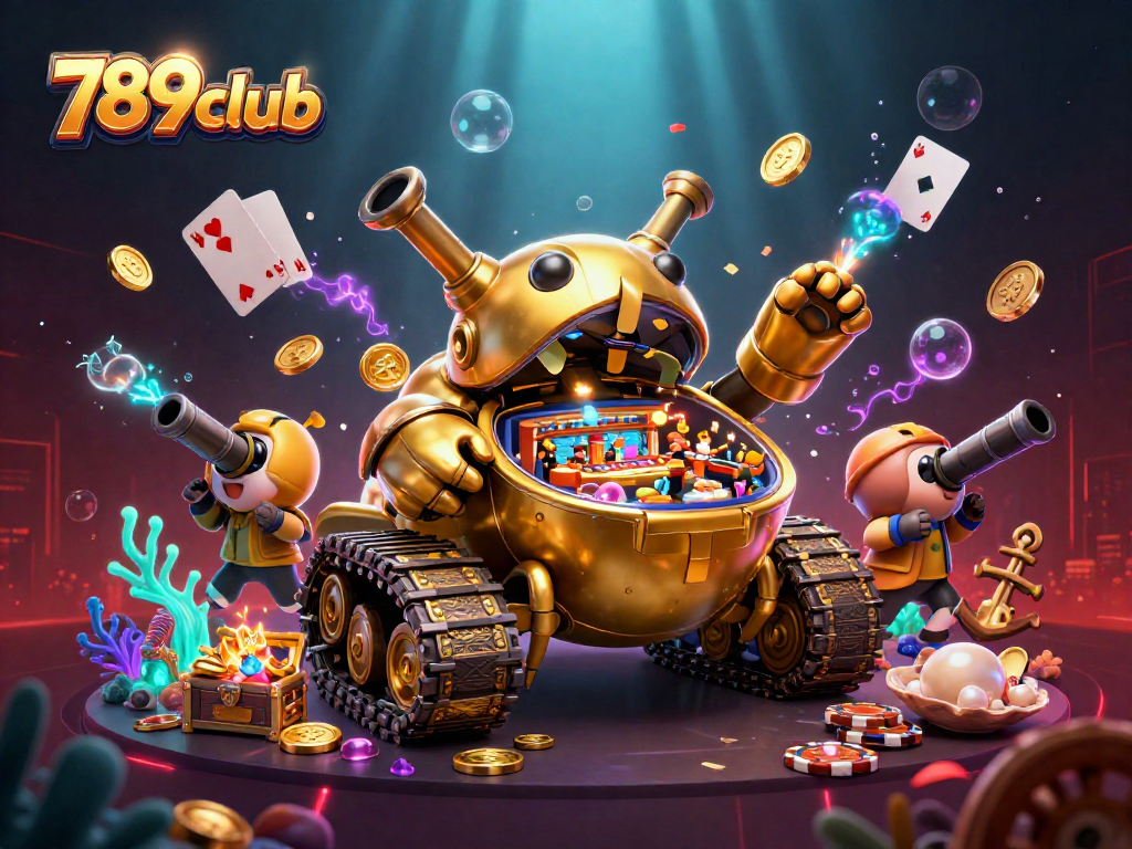 Experience the thrilling world of 789club with an engaging casino adventure illustrated in vibrant colors and dynamic elements.