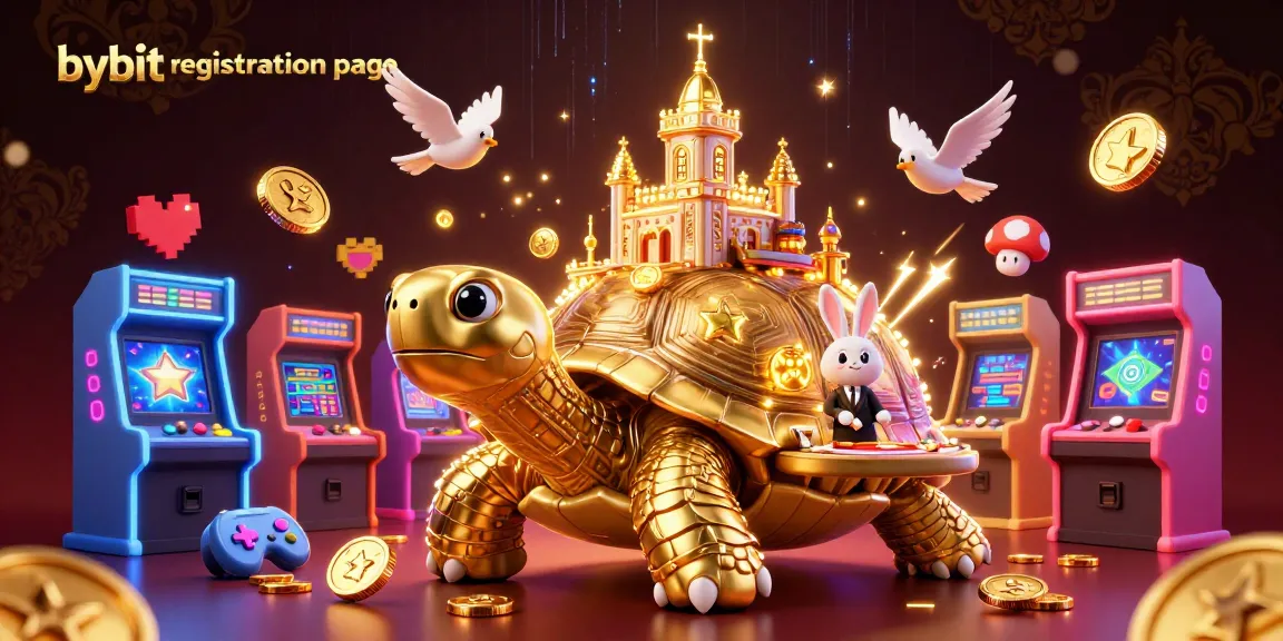 Experience the excitement of the bybit registration page with a vibrant 3D casino illustration.