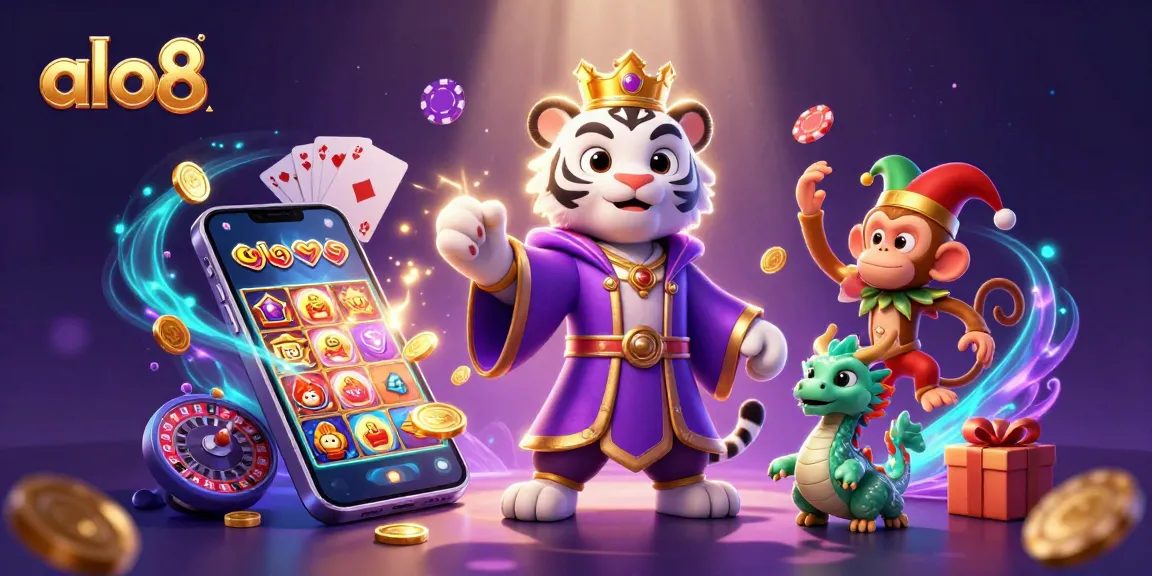 Engage in thrilling gaming at alo8 with colorful slot games and vibrant characters.