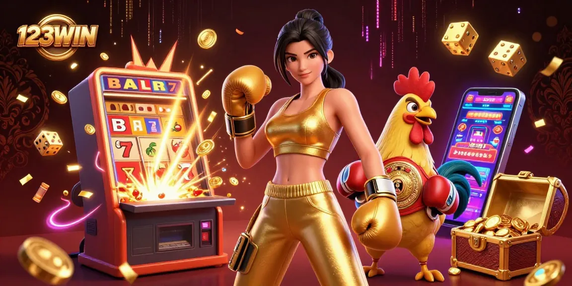 Engage with 123WIN's vibrant casino experience featuring dynamic characters and thrilling game elements