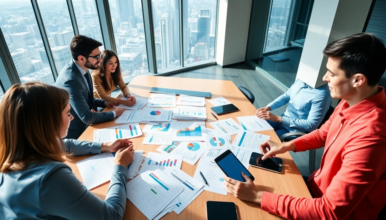 Conducting Content Gap Analysis with focused teamwork in a modern office setting.