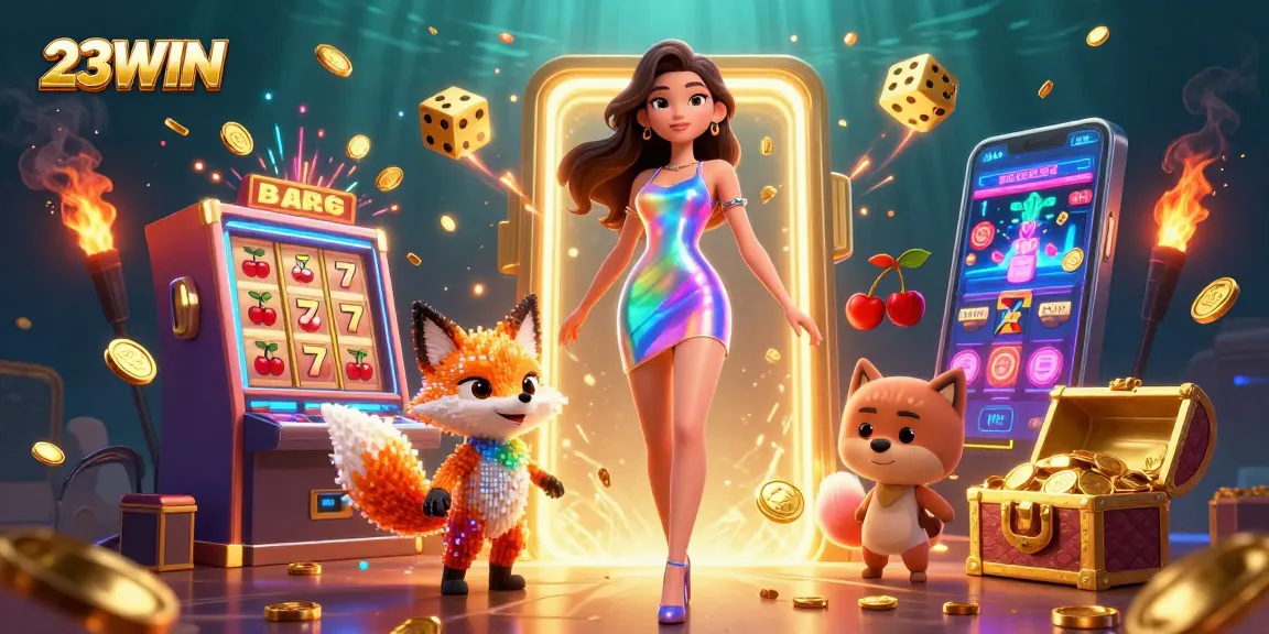 Experience winning strategies at 23WIN with vibrant slot machine action and dynamic casino elements.