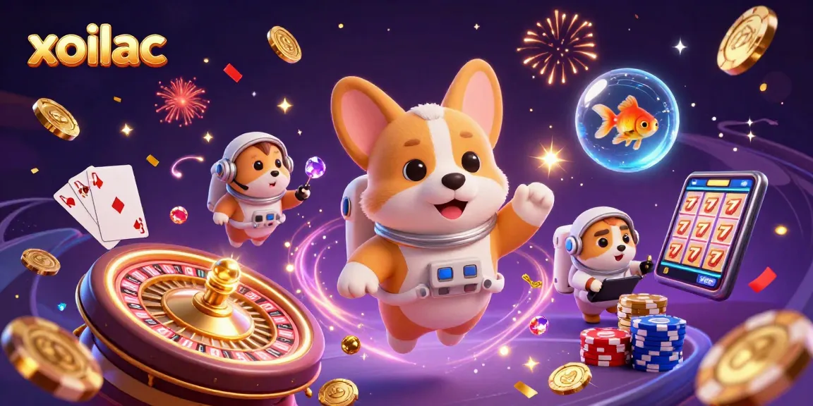 Engage in thrilling gaming actions with Xoilac's vibrant casino scene featuring dynamic characters and rich details.