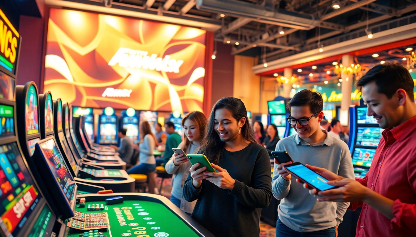 NOHU90 online gaming platform interface with dynamic gaming elements and diverse players engaged in betting activities.