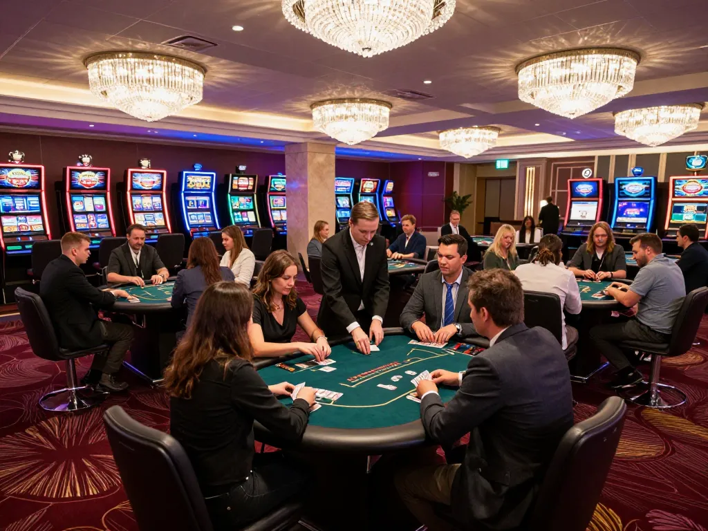 Engaged players at Sunwin poker table during an exciting night of strategic gambling