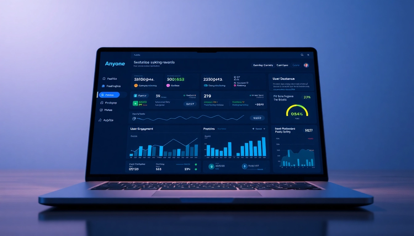Anyone Dashboard interface showing real-time staking rewards and analytics.