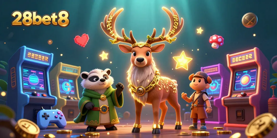 Bet on exciting adventures with 28bet8 in a vibrant 3D casino-themed illustration!
