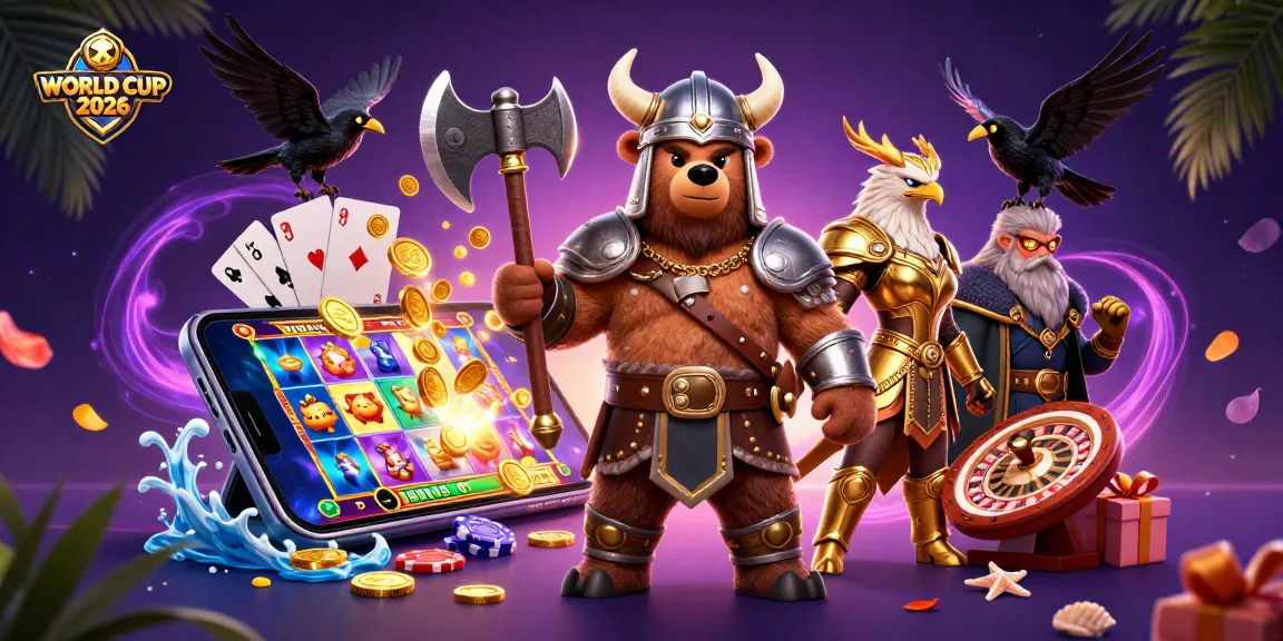 Engage with thrilling gameplay at WORLD CUP 2026 featuring an epic fantasy scene with vibrant casino elements.