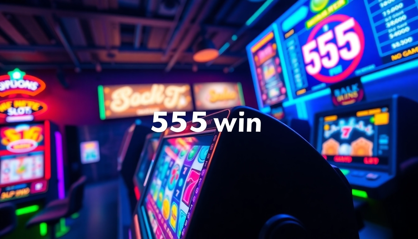 Experience the thrill of 555win with colorful slot machines and vibrant gaming animations.