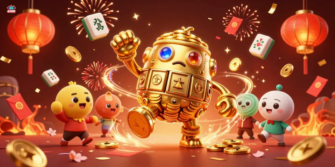 Experience the excitement of da88 with a golden golem surrounded by dazzling casino elements.
