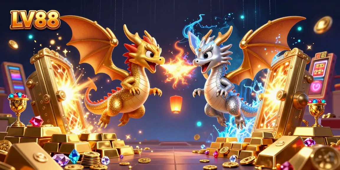 Experience the thrill of LV88 with soaring dragons in a vibrant casino world filled with treasures and rewards.