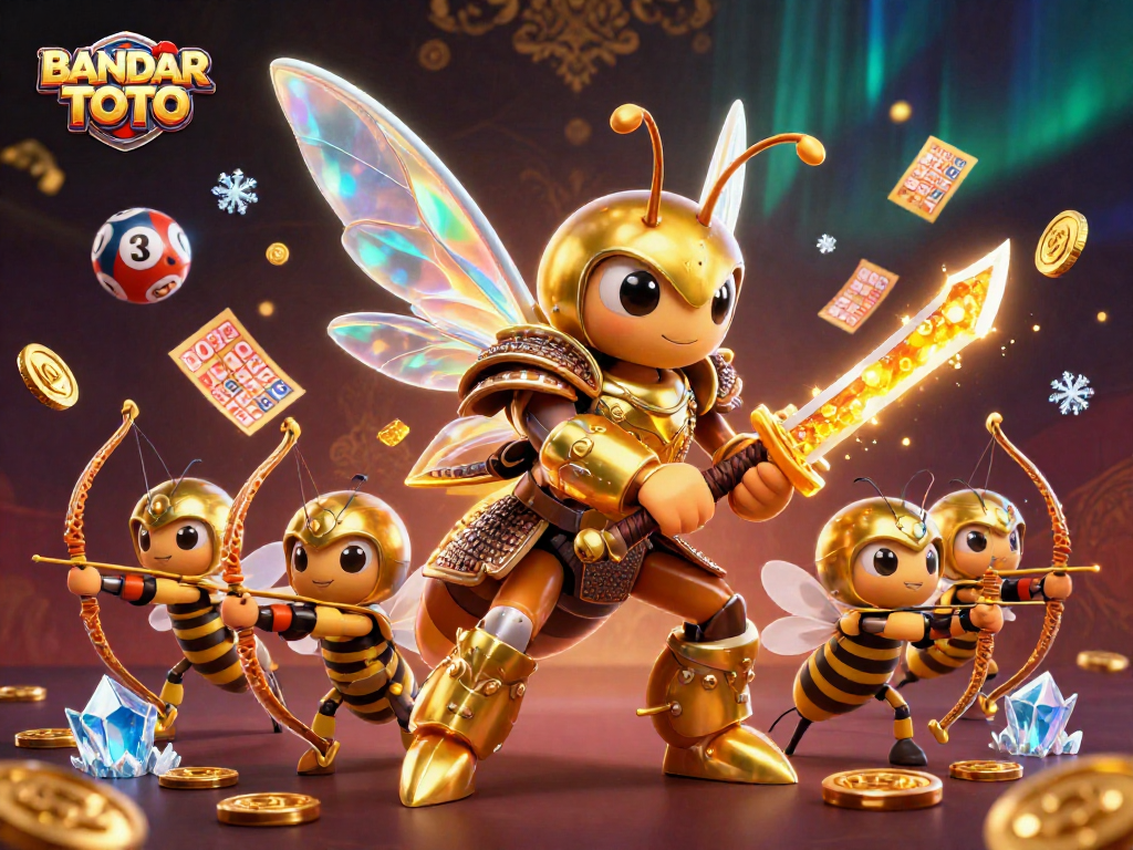 BANDAR TOTO showcases vibrant lottery elements with a dynamic 3D illustration capturing exciting gameplay.