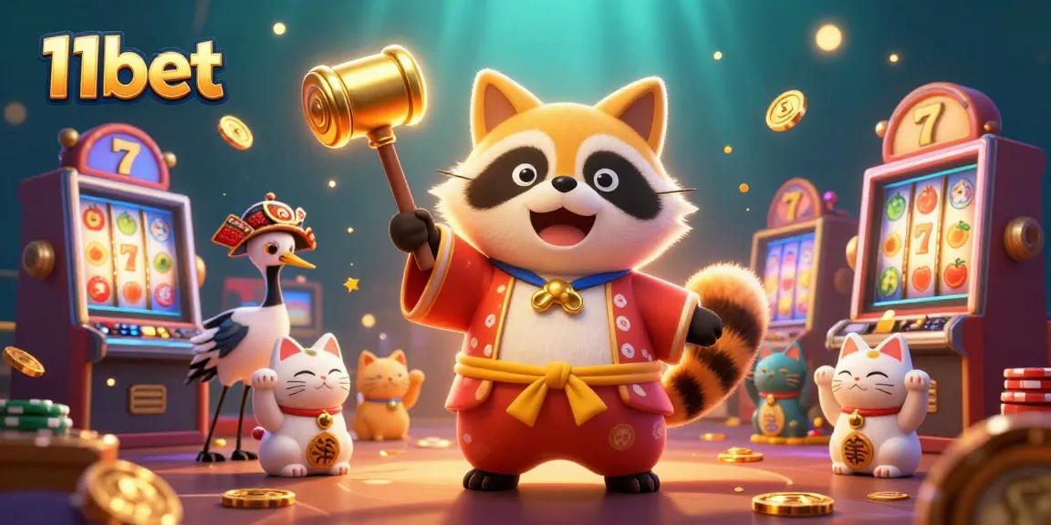 Experience thrilling slots at 11bet with lucky tanuki and maneki-neko in festive celebration
