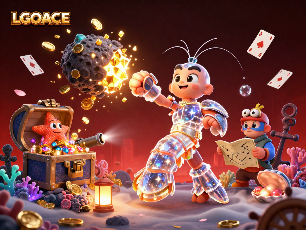 LGOACE offers a thrilling jackpot experience with a galactic samurai exploding an asteroid of treasures.