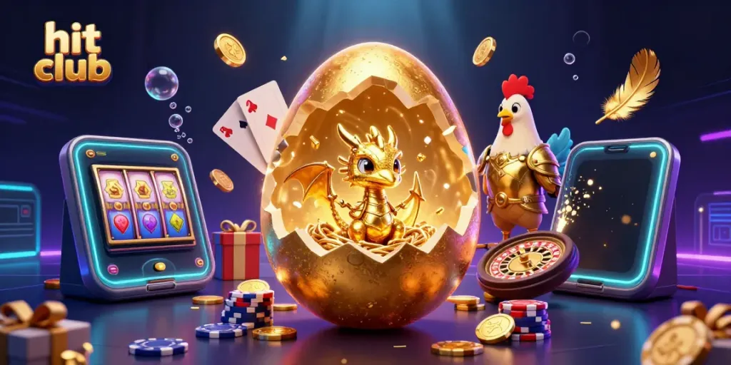 Experience the thrill of hit club with a golden dragon guarding casino riches and games