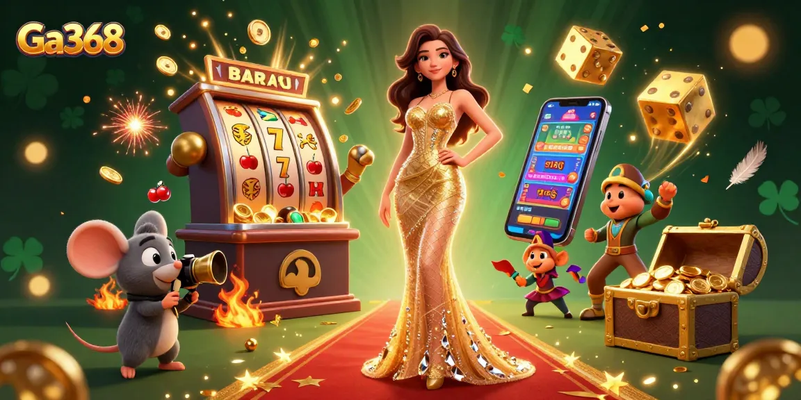 Experience thrilling Ga368 cockfighting excitement in ultra-detailed 3D illustration with vibrant casino elements.