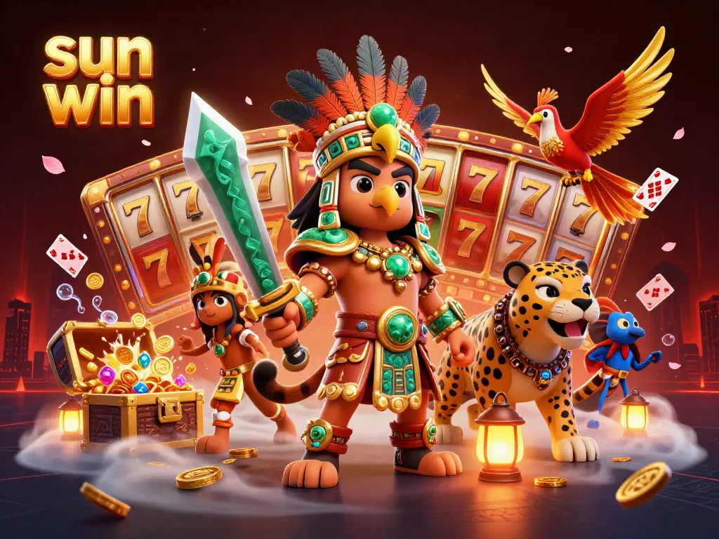 Experience the thrill of sun win gaming with vibrant characters and slot elements.