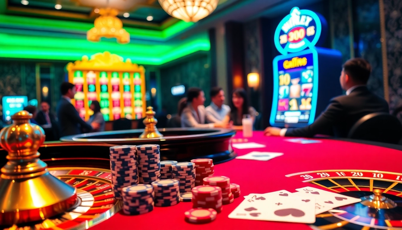 Experience the thrill at nhà cái NK88 with vibrant casino visuals, exciting poker games, and lavish surroundings.