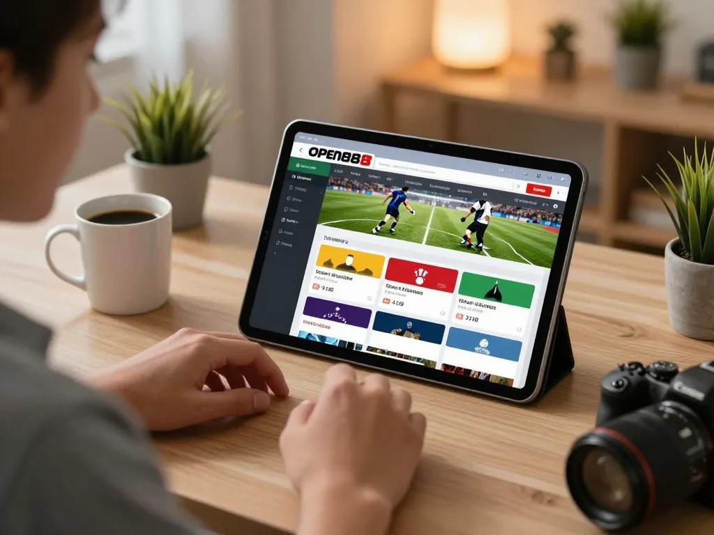 Engaging in sports betting on OPEN88 app with multiple betting options visible, capturing a focused home gaming atmosphere.